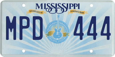 MS license plate MPD444
