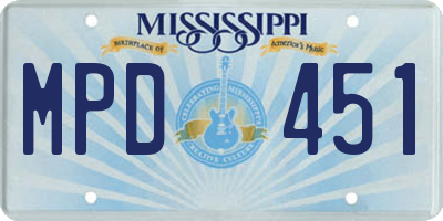 MS license plate MPD451