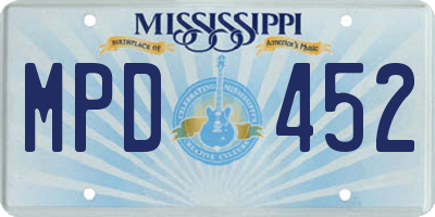 MS license plate MPD452