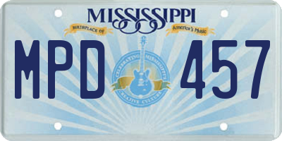 MS license plate MPD457