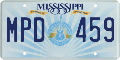 MS license plate MPD459