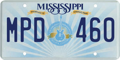 MS license plate MPD460