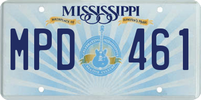 MS license plate MPD461