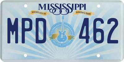 MS license plate MPD462