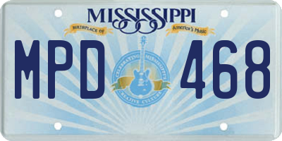 MS license plate MPD468