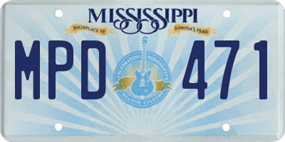 MS license plate MPD471