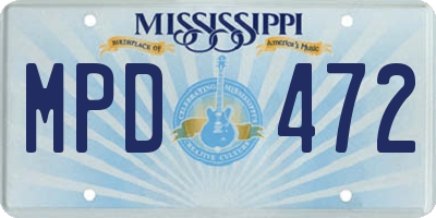 MS license plate MPD472