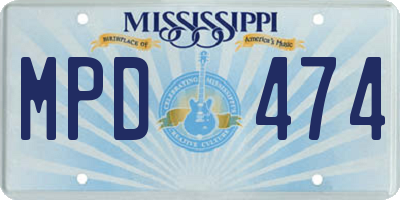 MS license plate MPD474