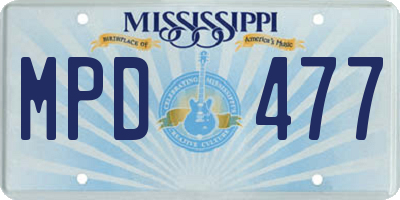 MS license plate MPD477