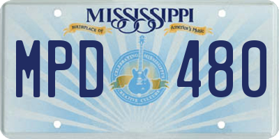 MS license plate MPD480