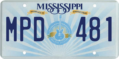 MS license plate MPD481
