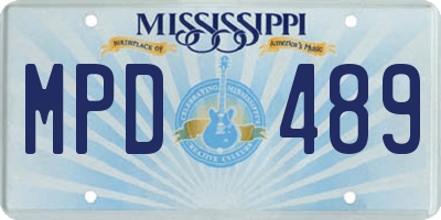 MS license plate MPD489