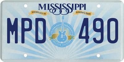MS license plate MPD490