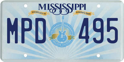MS license plate MPD495