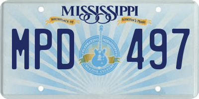 MS license plate MPD497