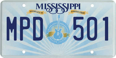 MS license plate MPD501