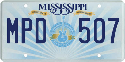 MS license plate MPD507
