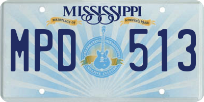 MS license plate MPD513