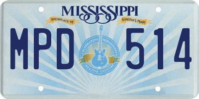 MS license plate MPD514