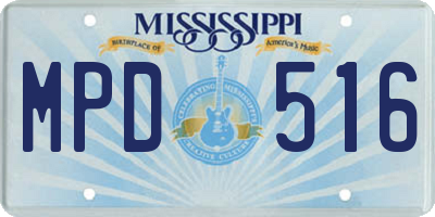 MS license plate MPD516