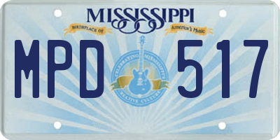 MS license plate MPD517