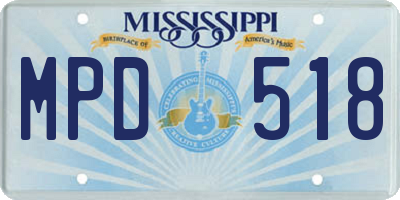 MS license plate MPD518