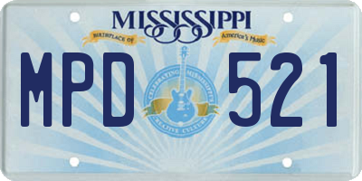 MS license plate MPD521