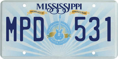 MS license plate MPD531