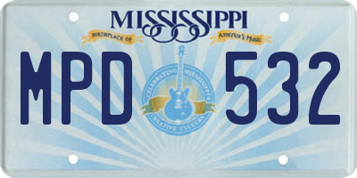 MS license plate MPD532