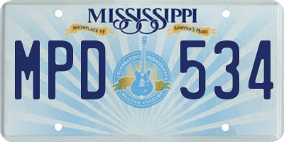 MS license plate MPD534