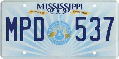 MS license plate MPD537