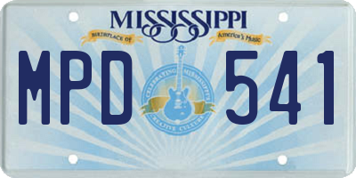 MS license plate MPD541