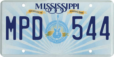 MS license plate MPD544