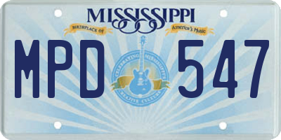 MS license plate MPD547
