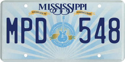 MS license plate MPD548