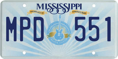 MS license plate MPD551