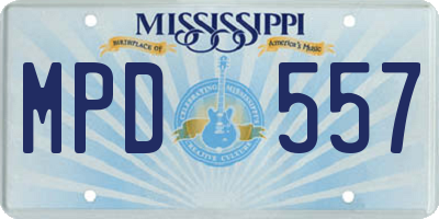MS license plate MPD557