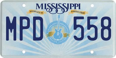 MS license plate MPD558