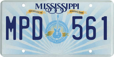 MS license plate MPD561
