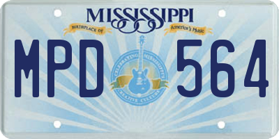 MS license plate MPD564