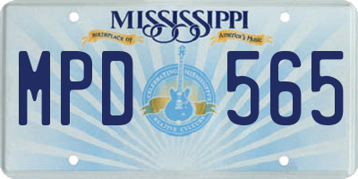 MS license plate MPD565