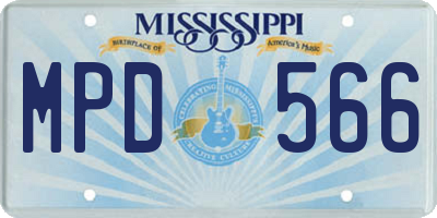 MS license plate MPD566