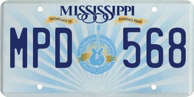 MS license plate MPD568