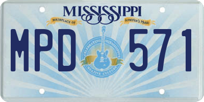 MS license plate MPD571