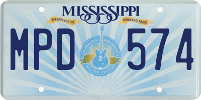 MS license plate MPD574