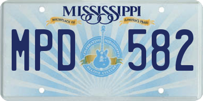 MS license plate MPD582