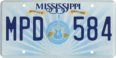 MS license plate MPD584