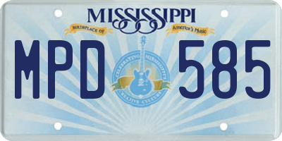 MS license plate MPD585