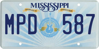 MS license plate MPD587