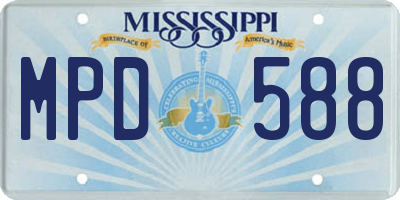 MS license plate MPD588